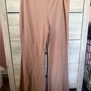 Aerie Tan Houndstooth Wide Leg Pants